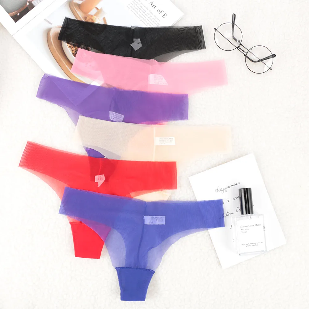 Полностью прозрачные трусики женские сексуальные бесшовные Женские однотонные