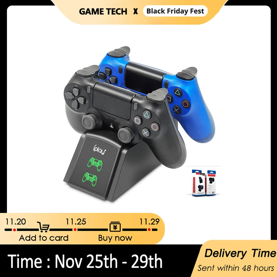 

Dual Fast Charger For PS4 Controller USB Charging Station LED Indicator Dock Station for Sony Playstation4/PS4/PS4 Slim/PS4 Pro