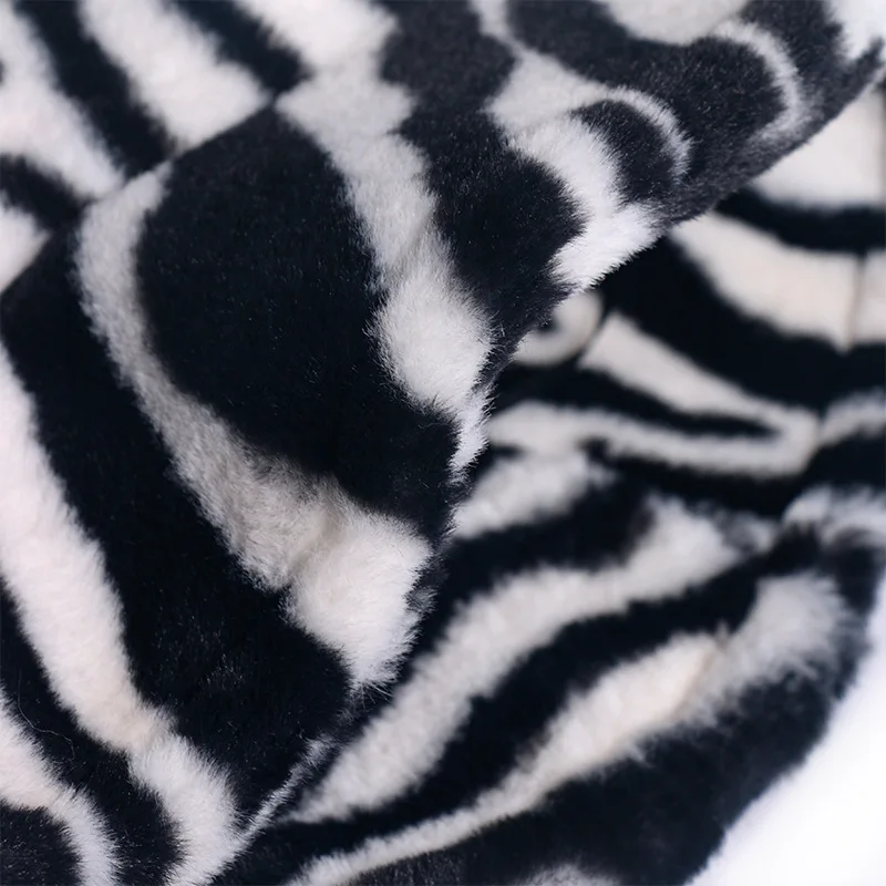 

New Fashion Winter Zebra Print Fur Plush Bucket Hats Women Outdoor Warm Soft Velvet Fisherman Hat Lady Girl INS Vintage Panama
