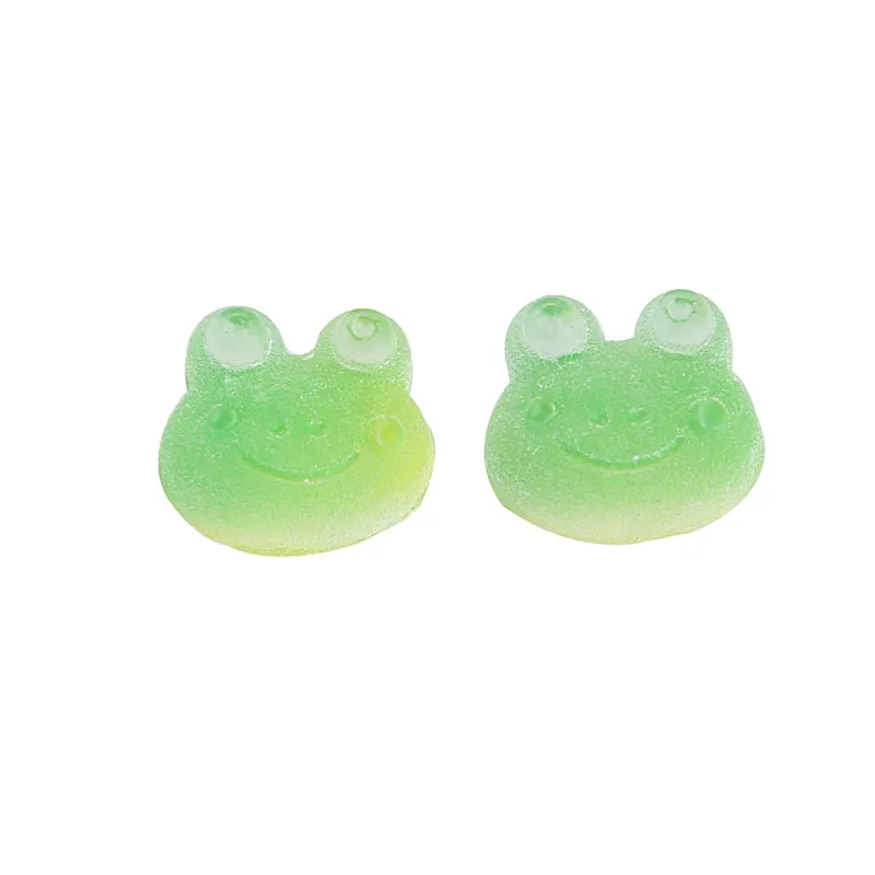 

10pcs cute candy color cartoon Drop Earrings For Women animal rubber patch rabbit frog pendant Sweet earrings hairpin material
