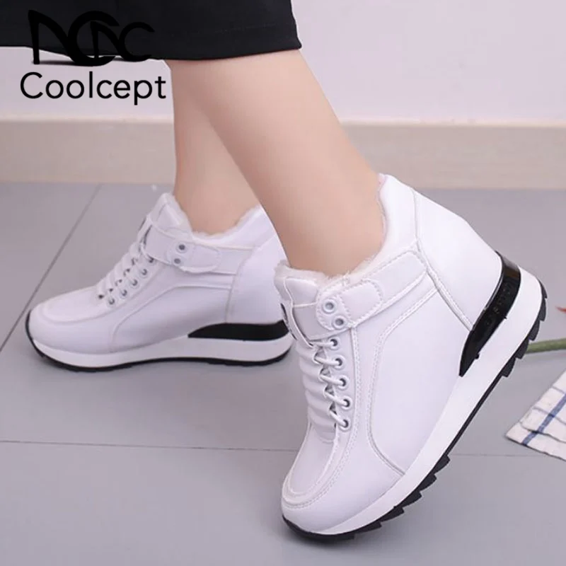 Coolcept/зимние меховые кроссовки женская обувь для отдыха с круглым носком