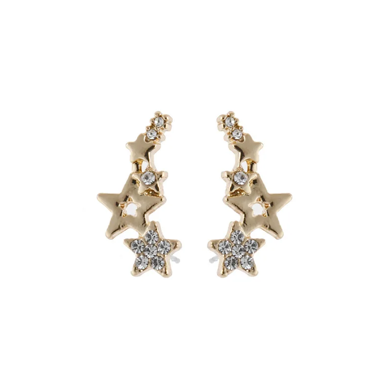 

Fashion Elegant Simple Star Crystal Stud Earrings For Women White Rhinestone Female Earring Jewelry Girls Gifts 2021