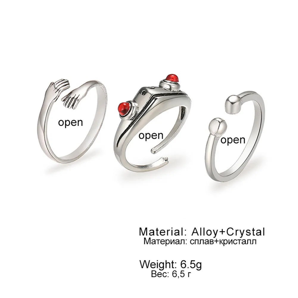 Открытые Кольца в виде лягушки ретро с красными глазами лягушка Жаба