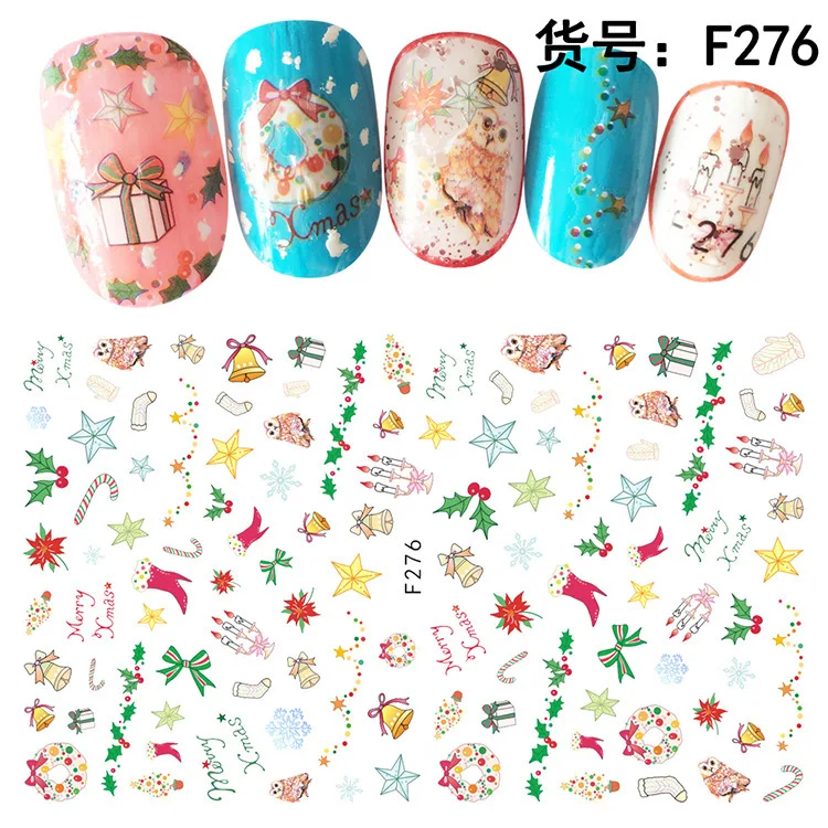 Cross-border nail stickers for the new Christmas Santa Claus decals rubber straps stereoscopic 3 d | Красота и здоровье