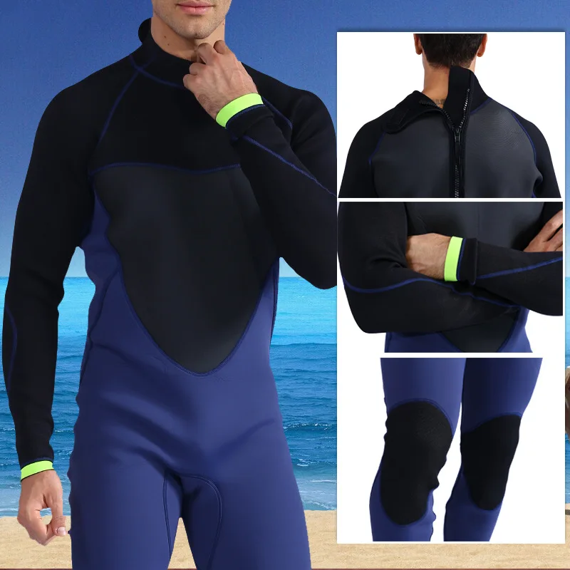 

3MM Men Premium Neoprene UnderWater Wetsuit Scuba Thermal Winter Warm Full Body Swimming Surfing Kayaking Equipment Diving Suit