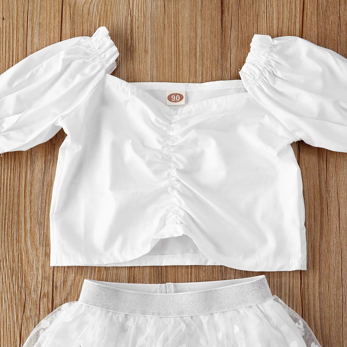 Комплекты детской одежды для девочек белая футболка с открытыми плечами +