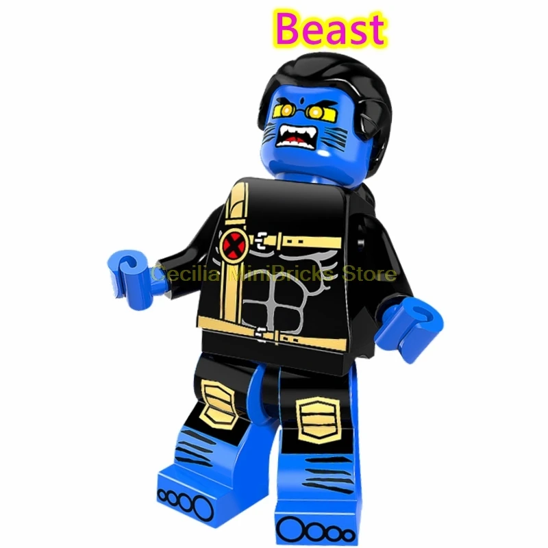 Beast X-men Марвел Росомаха Жан Грей проф X Магнето Apocalypse Rogue Thanos строительные блоки игрушки для детей - Цвет: Beast