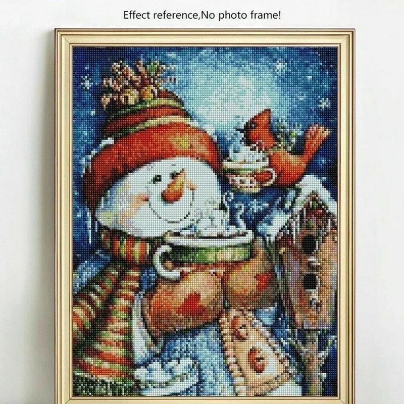 Full Square Diamond Painting Christmas Winter Snowman Design Embroidery Displays | Дом и сад
