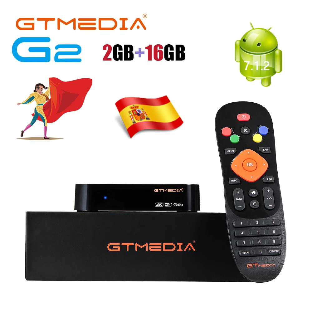 GTmedia G2 ТВ приставка Android 7 1 Smart TV BOX 2 Гб оперативной памяти 16 встроенной WI FI Google Cast