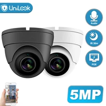UniLook POE 5MP Security IP Camera Outdoor Built-in Mic CCTV Surveillance Hikvision Compatible IR 30m H.265 Mini Dome P2P View