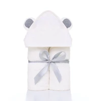 hooded toddler baby bath towel with bear ears for infant newborn kids bathrobe warm sleeping swaddle wrap
