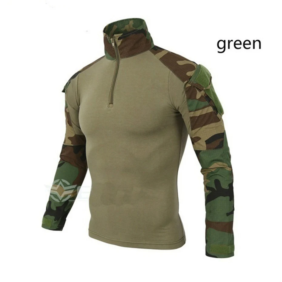 

Long Sleeve T-Shirt Men Quick Dry Army Camouflage T-Shirt Men Soldiers Combat Tactical T Shirt Military Force Multicam Camo Plus