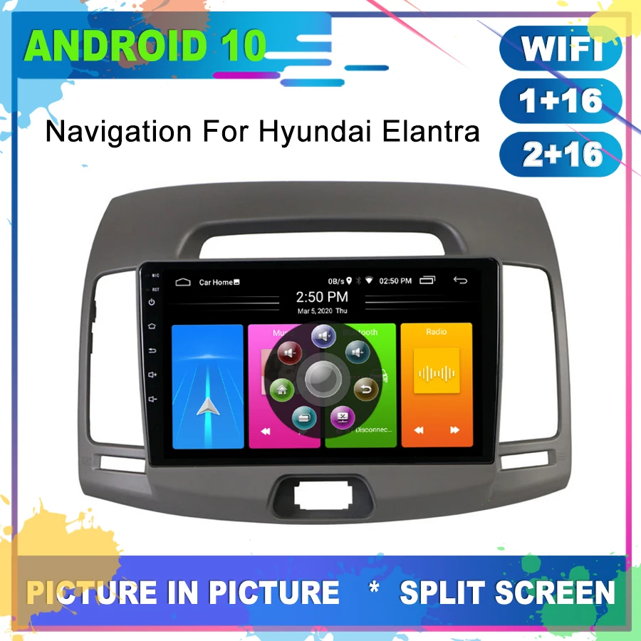Car Radio Android 10.0 GPS Navigation For HYUNDAI Elantra 2011 Head Unit Usb Multimedia Cassette Recorder Player Full Touch | Автомобили и