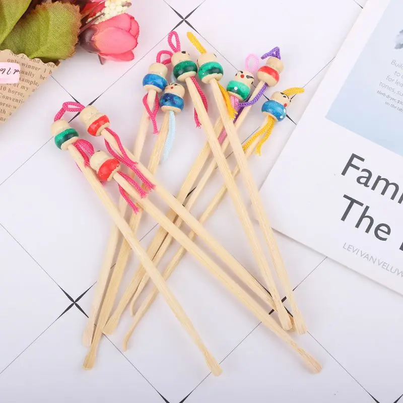 Симпатичные миниатюрные ушные отмычки для кукол деревянные бамбуковые средство