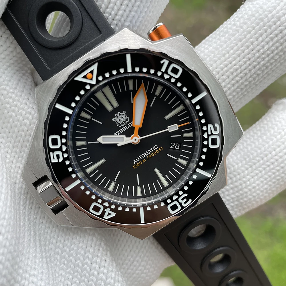 

STEELDIVE Design ​SD1969 V3 Men's Diving Watch Two-Way Rotating Bezel NH35 BGW9 Blue Luminous 1200M Waterproof Luxury Wristwatch