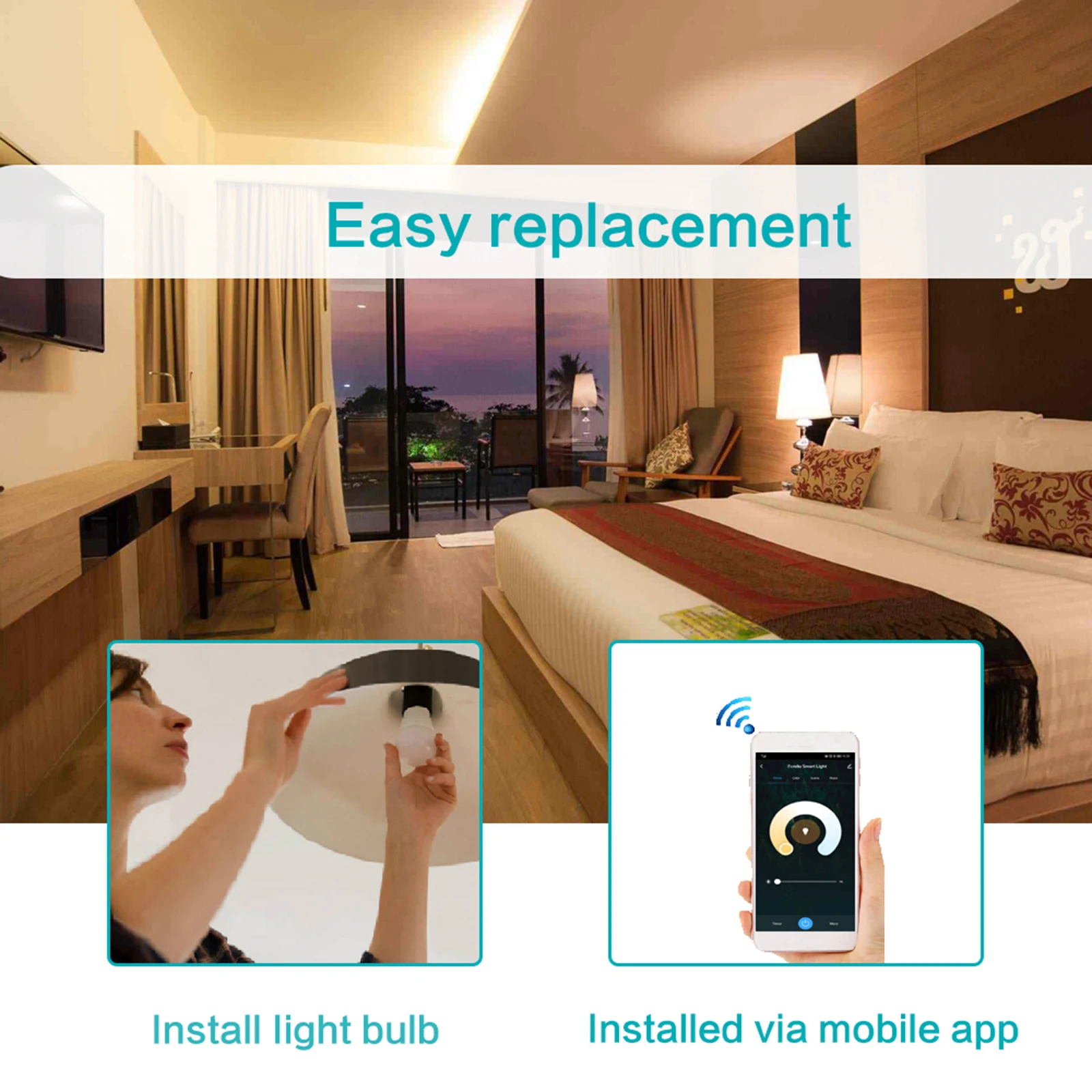 

Smart WIFI LED Bulb RGB+C+W Smart Light Bulb AC110-120V 9W E26 Dimmable Light Tuya Smart Life APP Remote Control