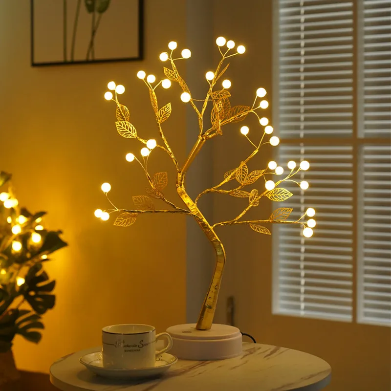 

LED Simulation Maple Leaf USB Tree Light Lantern Home Decoration 2022 New Year Bedroom Night Light Can Be Given To Friends