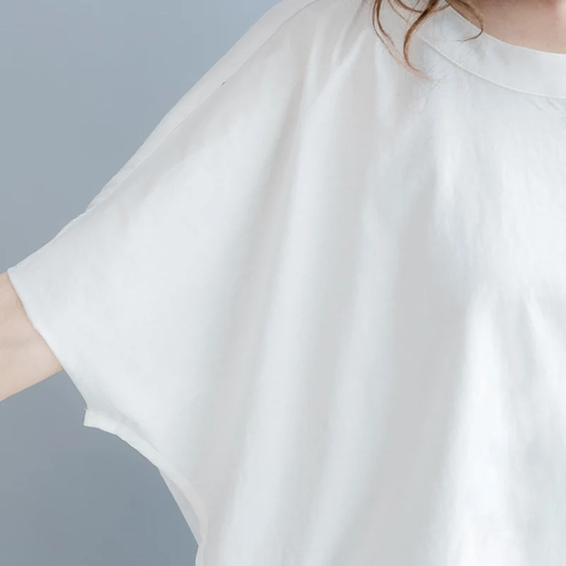 Женский полосатый пуловер с коротким рукавом и круглым вырезом в Корейском