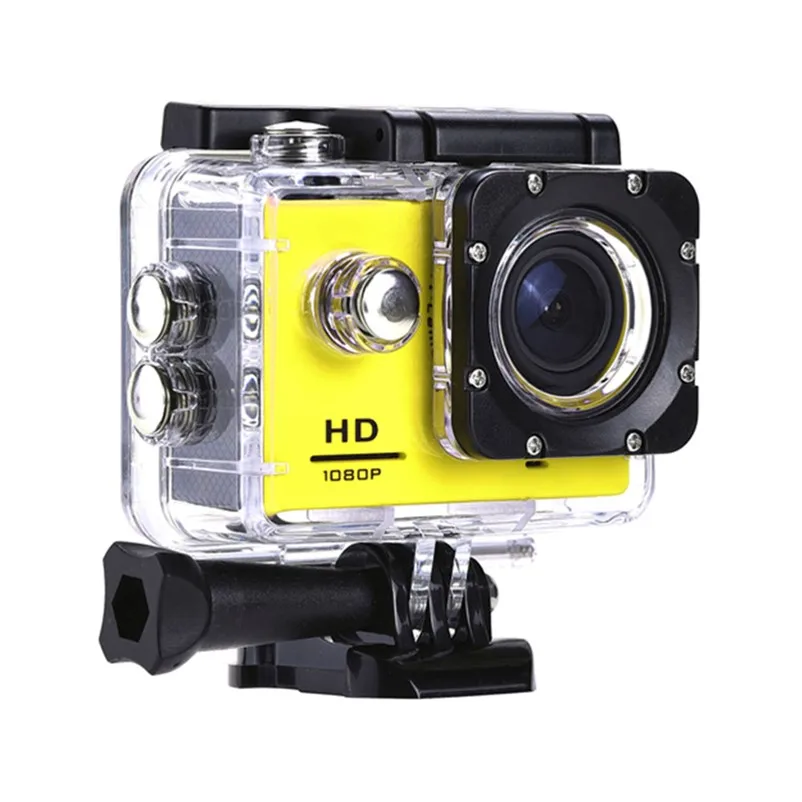 Yellow Action Camera Go Pro Экшн-камера 1080P Ultra HD спортивная экшн-видеокамера s 140D Подводная Водонепроницаемая камера Автомобильная камера мини-камера - Цвет: Yellow Action Camera