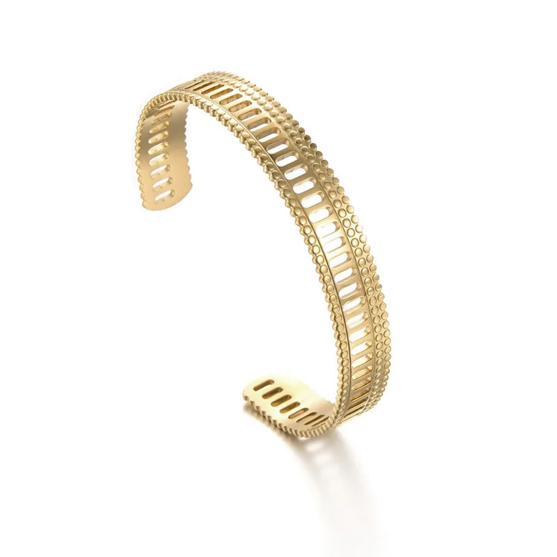 

Women's Fashion New Hollow Gold Color Opening Adjustable Stainless Steel