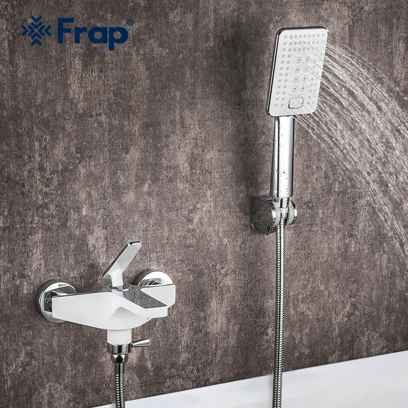 Смеситель для душа Frap F3258 белый кран водопад настенный горячей и холодной