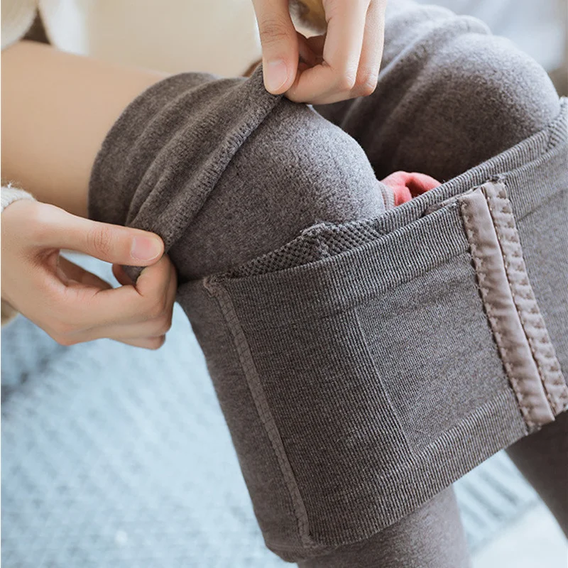 High Waisted Leggings With Corset Double Warm Butt Lifting Thick Thermal Tights in Winter Cashmere Fleece Wool Blend ouc416