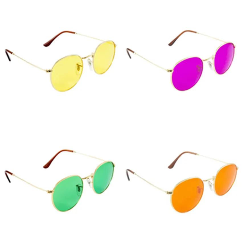 Фото 1 шт. настроение отдыха очки круглые супер солнечные в стиле ретро Цвет терапия
