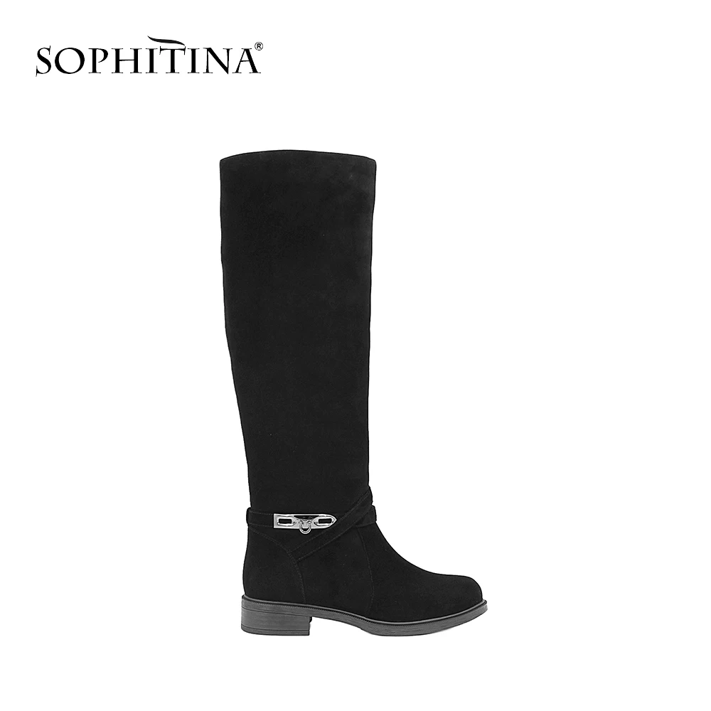 SOPHITINA/Брендовые зимние сапоги из натуральной кожи подкладка натурального меха и