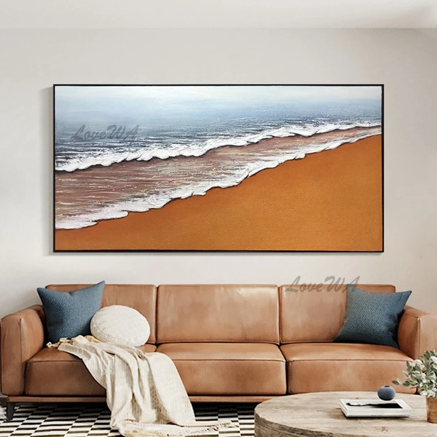 

Abstract Sea Wave Oil Painting 100% Hand Painted Palette Knife Heavy Textured Paintings Acrylic Wall Hangings Art Showpieces