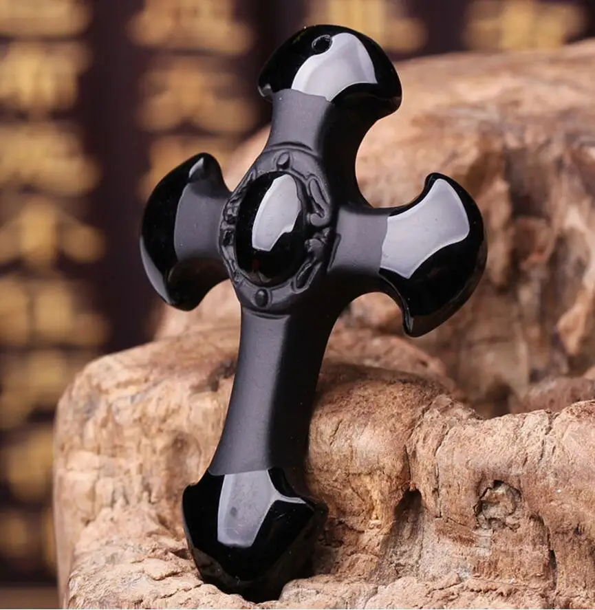 Модные ювелирные изделия Бесплатная доставка натуральный камень обсидиан кулон