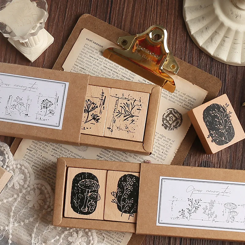Винтажный ежедневный штамп для украшения растений деревянные и резиновые штампы