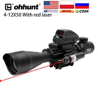 ship from russia poland usa ohhunt hunting 4 12x50 eg tactical air gun red green dot laser sight holographic optics rifle scope