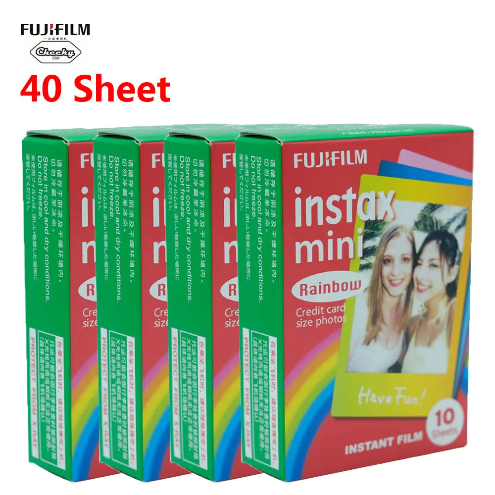 40 Sheets Fuji 10-60 листов Fujifilm Instax Mini пленка для ЖК-дисплея с подсветкой Fujifilm Instax Mini 7/8/9/10/30/50 s/фотоаппаратов моментальной печати 7 s/90/25/20i/25i/50i/ пленка 55i/Share SP-1 - Цвет: 40 Sheets