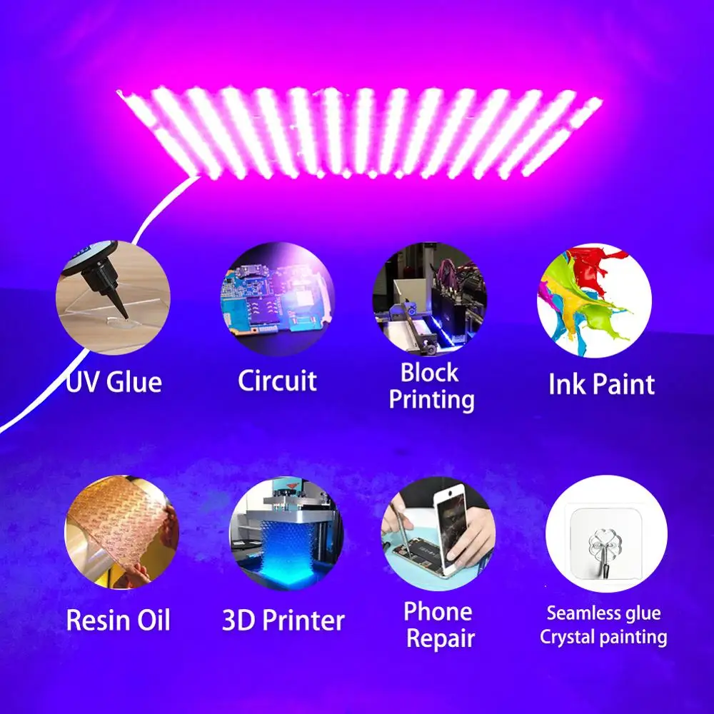 Угол луча Led УФ гель отверждающая лампа 365nm 395nm ультрафиолетовый светильник