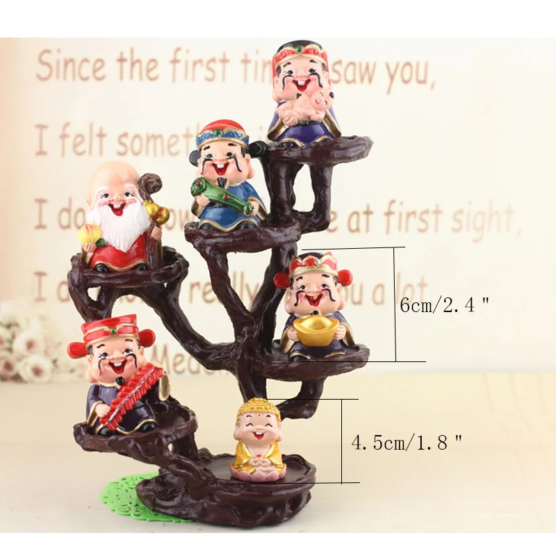 Китайский счастливый Бог фигурка орнамент Фортуна миниатюрное ремесло Отель