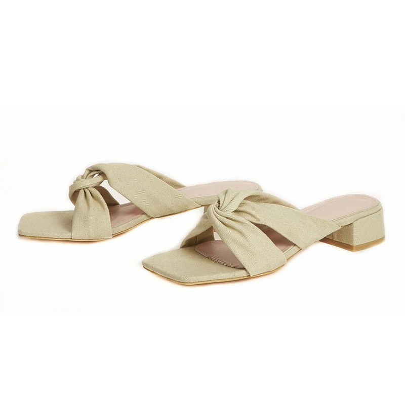 

Zar a Woman 2021 Shoes Summer Fashion Cross Strap Mid-Bottomed Women's Thick heel Beach Sandals For Women Slippers Luxury Brand