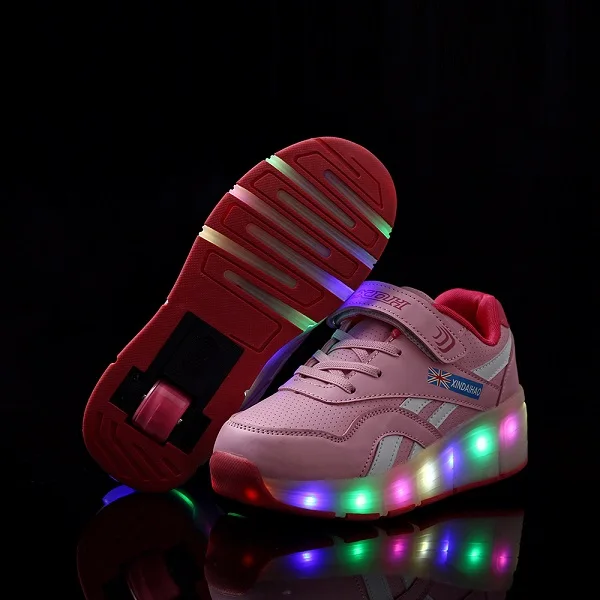 2 Jazzy Heelys детский светодиодный светильник Heelys для мальчиков и девочек детская обувь для роликовых коньков Детские кроссовки с колесами 51301 - Цвет: 2