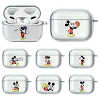 cute disney mickey minne cartoon clear case for airpod 3 transparent tpu protector airpods pro charging box cover earphone thin