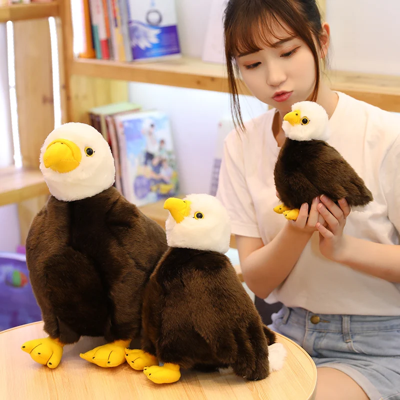 

1PC 30/40cm Simulation Bald Eagle Bird Plush Toy New Eagle Cute Stuffed & Plush Animals Kids Toys Gift For Children Birthday