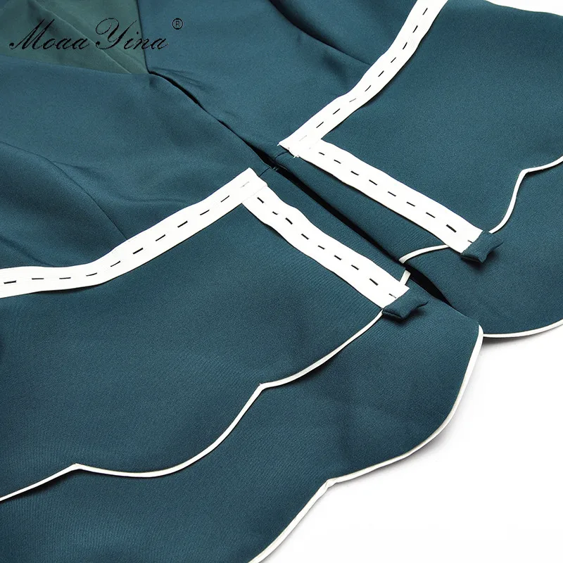 Модный дизайнерский комплект moaayina весна лето женская куртка с v-образным вырезом