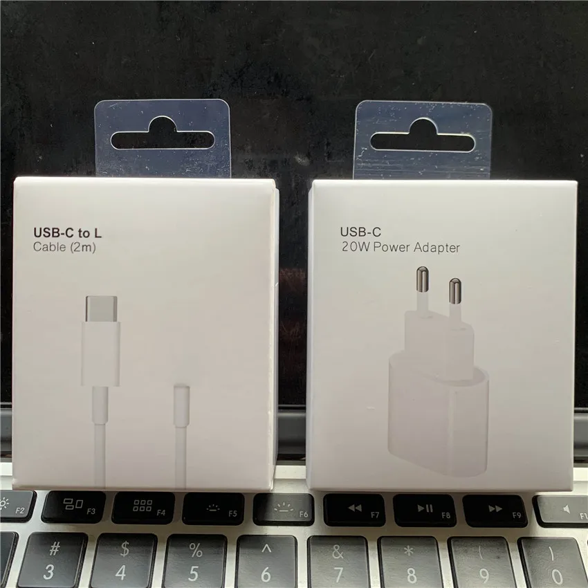 

Original Box 20W Charger For iPhone 12 Pro Max USB-C C2L Fast charger USB C Power Adapter Type C QC4.0 for Apple 2M Cable 11 XS