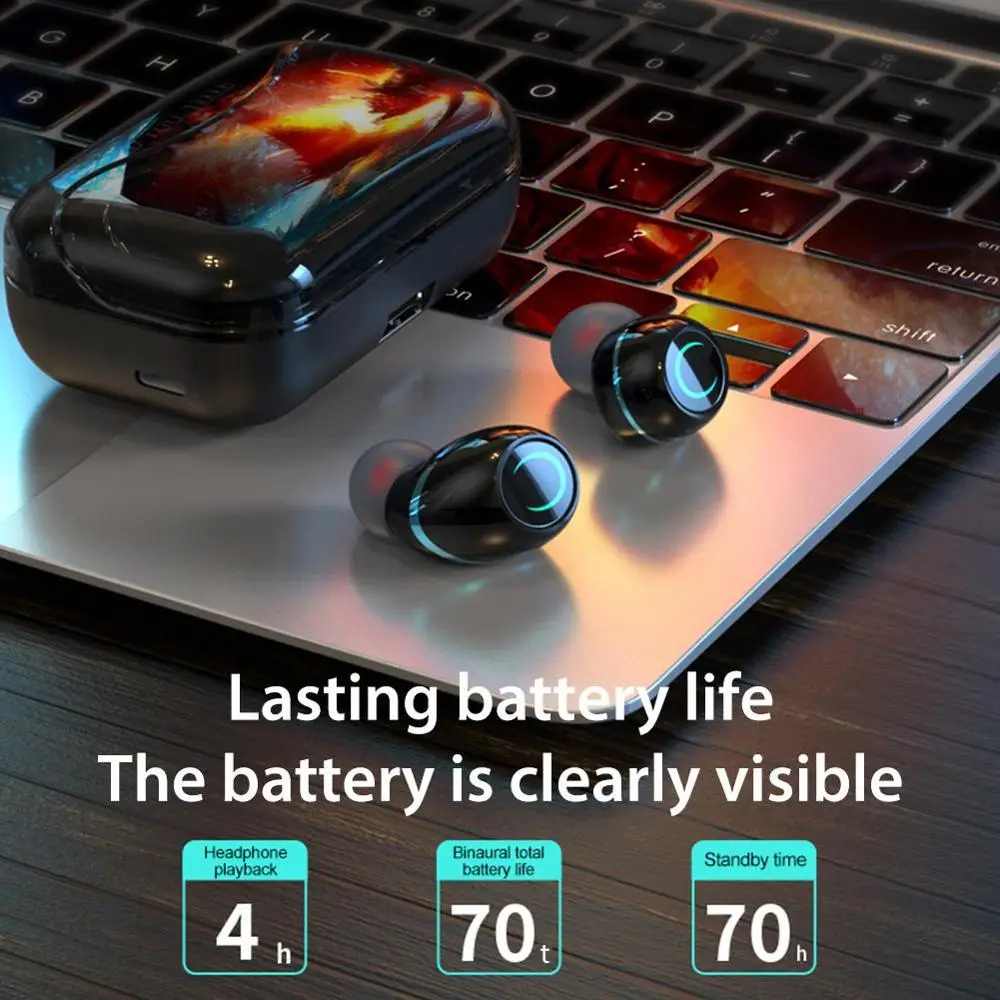 Nasin G08 Bluetooth 5.1 Earphones Touch Control Wireless Hifi IPX7 Waterproof Earbuds Headset With Led Display Charging Box | Электроника