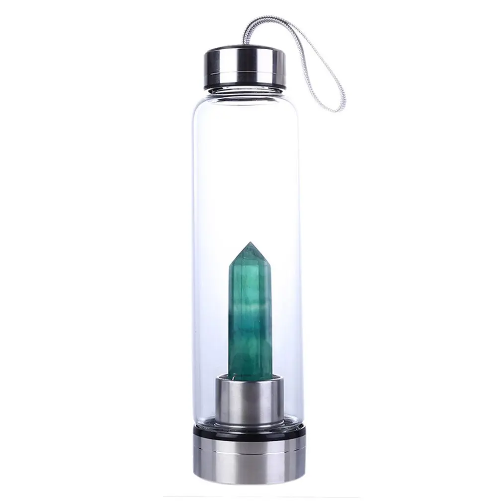 

Бутылка для воды Прямая поставка Природный кристалл точечный исцеляющий обелиск палочка эликсир кварцевый кристалл бутылка для воды для п...