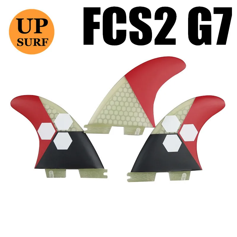 07 G7 Плавники для серфинга FCS2 плавники G5/G7/G3 светильник синий FCS II три плавника набор стекловолокна дизайн синий, красный, желтый, черный, белый, зеленый цвет - Цвет: 07 G7