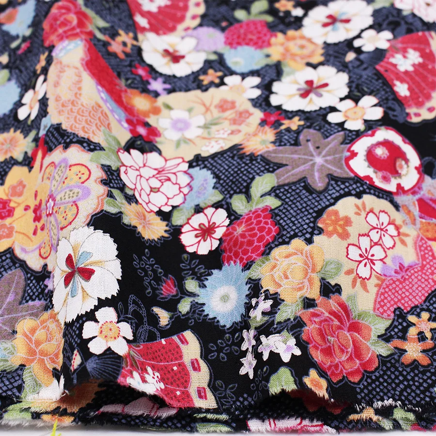 1 Pcs 50x147cm CMCYILING набивная хлопковая ткань для DIY Лоскутная ткань стеганая швейная ткань Tissu ткани Тильда японская ткань - Цвет: 1 Pcs 50x147cm