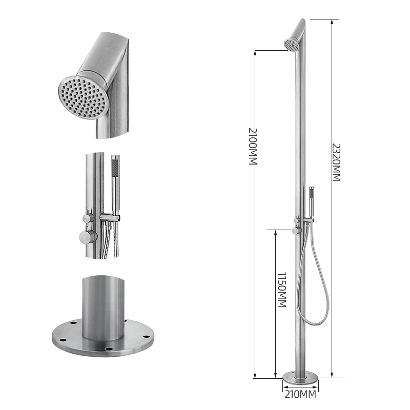 outdoor faucet A05 Напольный смеситель для душа Матовый никель открытый смеситель для душа отдельно стоящий для ванной душевая колонна для пляжа сауна кран для душа комплект - Цвет: outdoor faucet A05