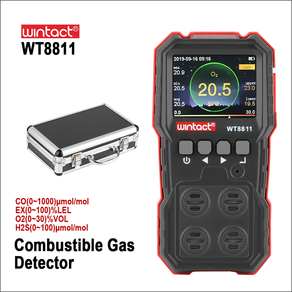 RZ Compoud газовый монитор ЖК дисплей перезаряжаемый многофункциональный 4 в 1