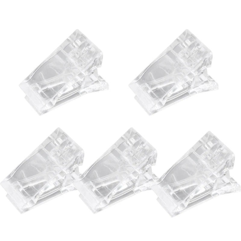 

5 Pcs Fingernail Nail Tips Clips for Gel Polish Quick Building Extension Acrylic Plastic Clear Clamps Nail Art Manicure Tools