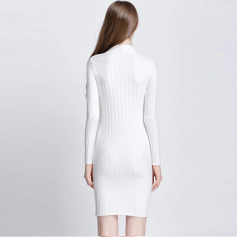 Женский длинный вязаный свитер WYWAN весенне-осенний пуловер с ложным воротником