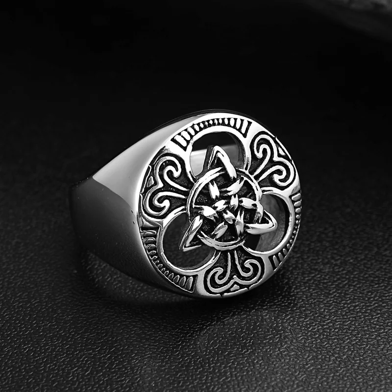 Титановые из нержавеющей стали ирландские кельтские узлы кольца для мужчин и